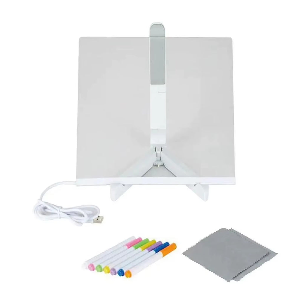 Transparent Luminous Acrylic Note Board USB LED Night Lights Erasable Write Message Board Calendar Desktop Ornaments Kids Gifts