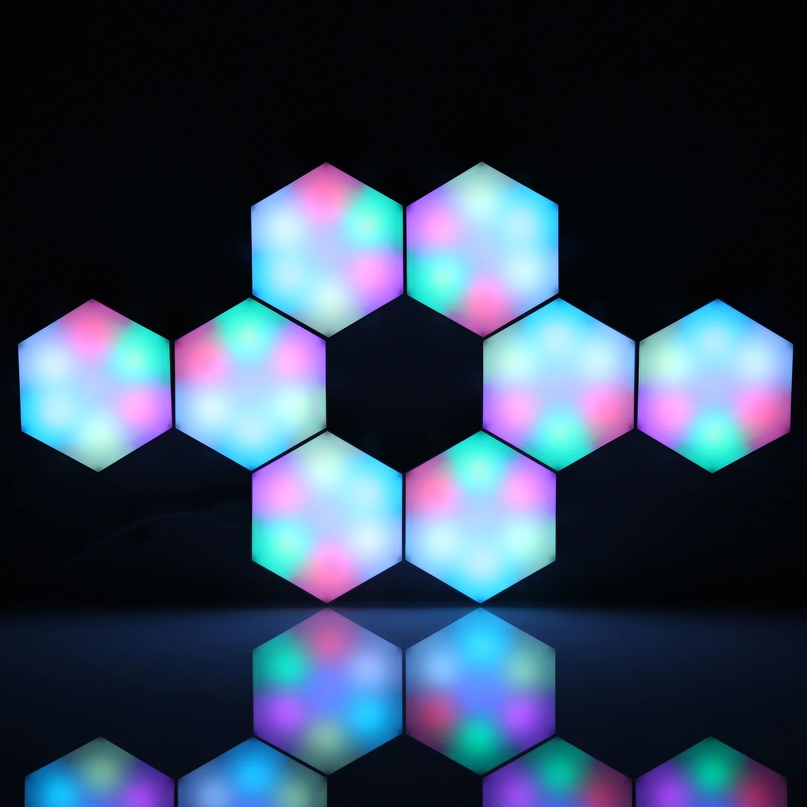 Hexagon Modular Design RGB LED Wall Light (8 Count)